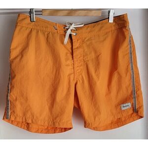 Rhythm Swim Trunks Men's 36 Orange Solid Board Shorts Swimwear Swimsuit